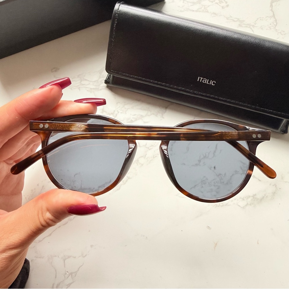 NEW Italic Round Brown Tortoise Sunglasses - Picture 4 of 10